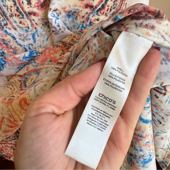 Chico’s Brit Mixed Paisley Top - Picture 5 of 6